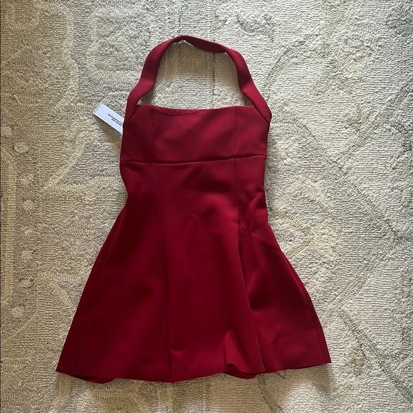 Princess Polly Alyn Halter Minu Dress Wine Red - Picture 1 of 4